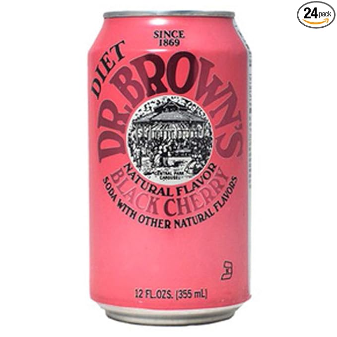 DR. BROWNS Diet Black Cherry Soda - 12 oz (24 Cans)