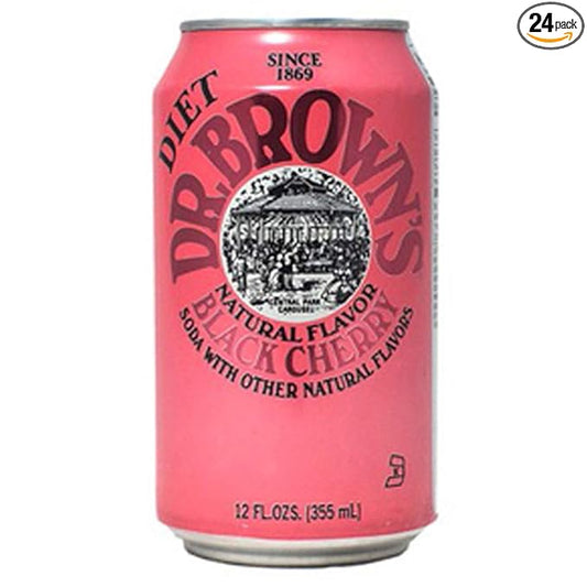 DR. BROWNS Diet Black Cherry Soda - 12 oz (24 Cans)