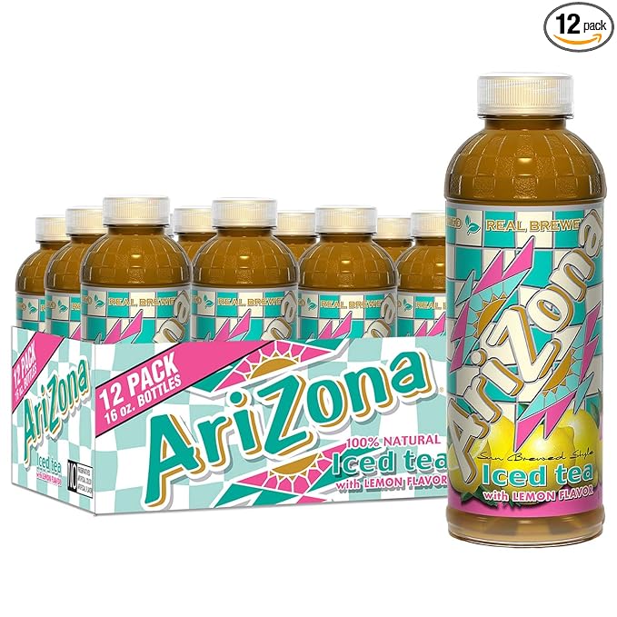 Arizona Tea, Premium Brewed Lemon Bottled Tea, 16 Fl Oz (Pack of 12)