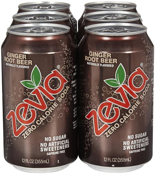 Zevia Diet Soda - Ginger Root Beer - 12 oz - 6 pk