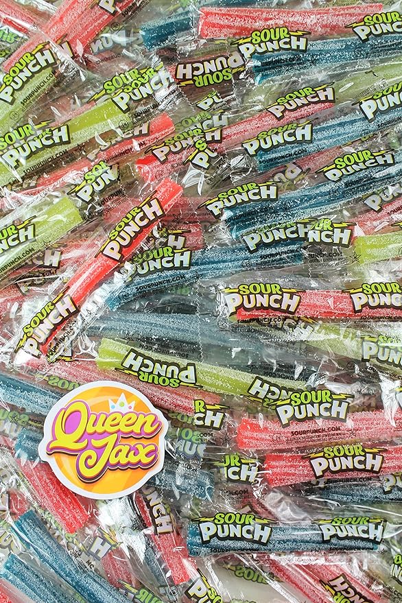 American Licorice Sour Punch Twists - Sour Candy Bulk - Sour Punch Twist - 1 LB Bag - Sour Punch Twists Bulk Candy - 4 Flavors - Blue Raspberry, Cherry, Strawberry, Apple